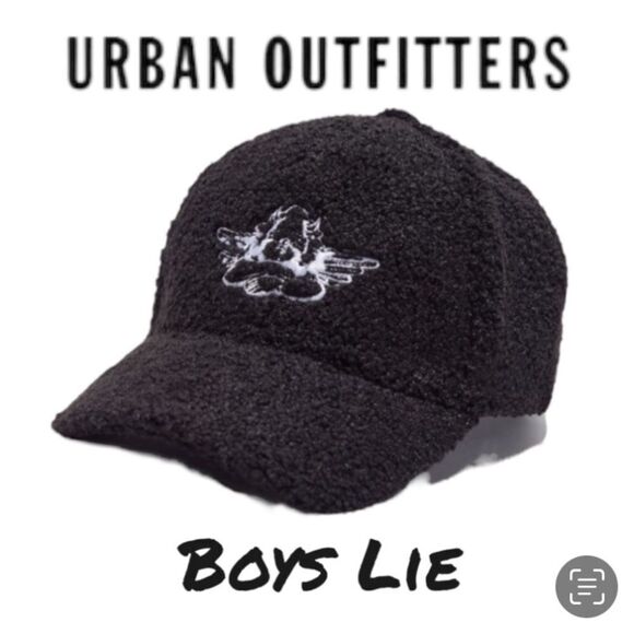 NEW Boys Lie Women\'s Black Sherpa Baseball Cap Hat